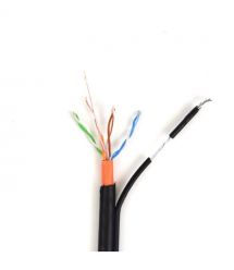 Кабель звита пара GoldMine GM UTP 4*2*0.5-CU PVC PE MT кат.5е (UTP мідь зовнішній з несучим тросом) бухта 305м