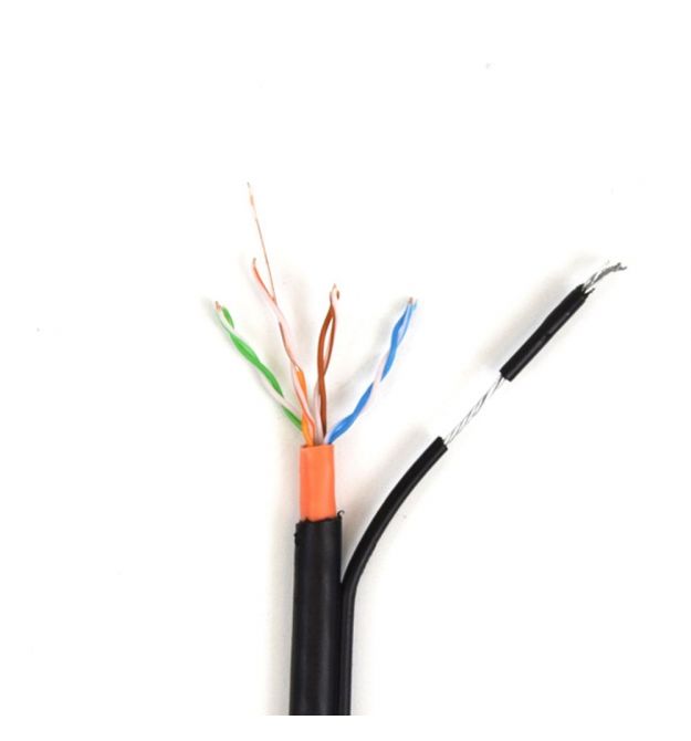 Кабель звита пара GoldMine GM UTP 4*2*0.5-CU PVC PE MT кат.5е (UTP мідь зовнішній з несучим тросом) бухта 305м