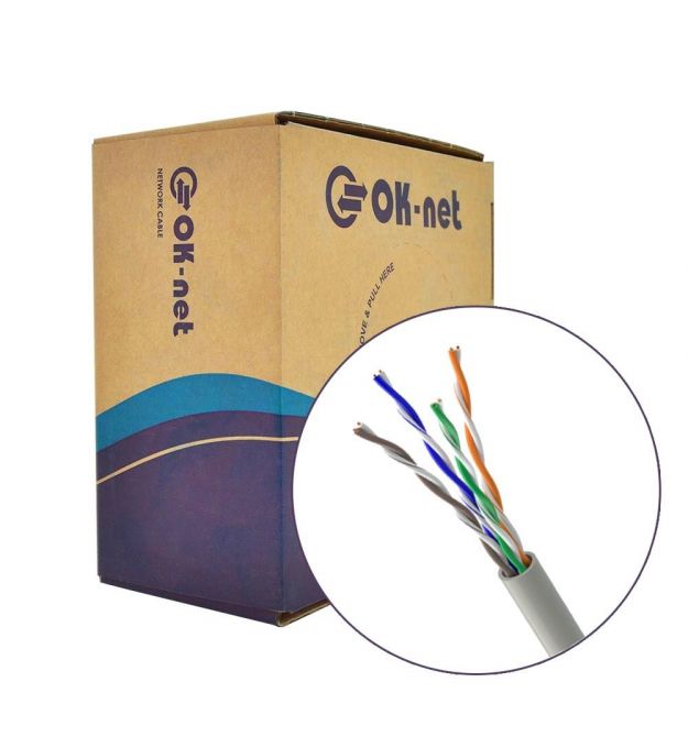 Звита пара OK-Net КПВ-ВП (350) 4*2*0,51 (U/UTP-cat.5Е), (UTP медь внутренний) бухта 100м