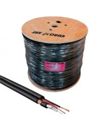 Кабель коаксіальний RG-59-CU+2x0,5 PE EUROSAT, зовнішній комбінований, бухта 305 м