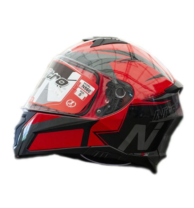 Мотошолом інтеграл Nitro N560 Podium GUN/RED/BLACK (сірий, червоний, чорний), розмір L