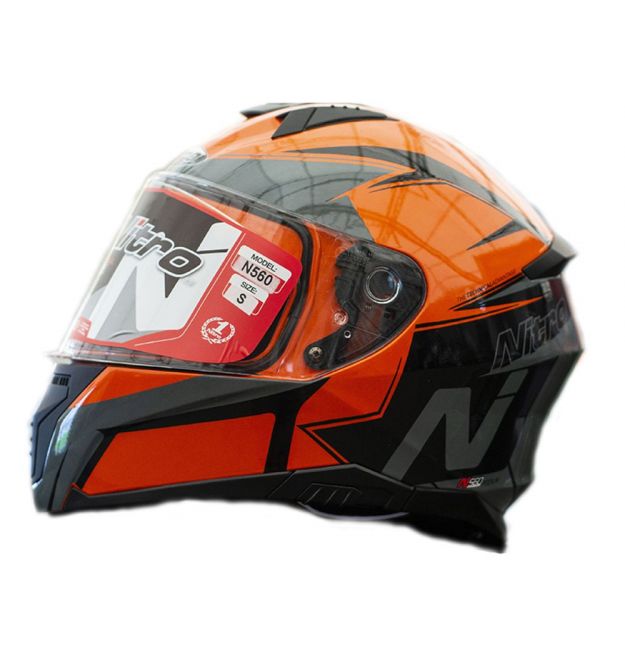 Мотошолом інтеграл Nitro N560 Podium ORANGE/GUN/BLACK (помаранчевий, сірий, чорний), розмір L