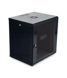 Шафа серверна SteelNet 12U 600 x 450 для мережевого обладнання (скло, чорний)