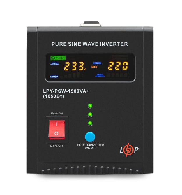 Джерело безперебійного живлення LogicPower LPY-PSW-1500VA+ (1050Вт) 10A/15A з правильною синусоїдою 24V