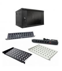 Комплект: Шафа серверна SteelNet 7U 600 x 400 черный + Блок розеток 1U 19" на 6 розе