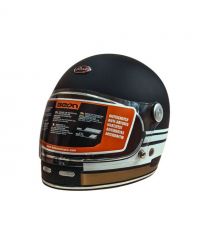 Мотошолом інтеграл Beon B-510 FIBER TRACK MATT BLACK/WHITE (матовий чорний/білий), розмір XL