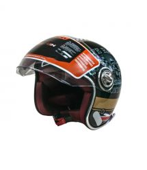 Мотошолом відкритий Beon B-108A ABS MOTO SHINY BLACK/GOLD (глянець чорний/золотий), розмір L