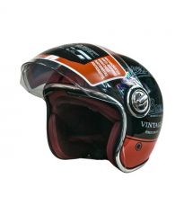 Мотошолом відкритий Beon B-108A ABS SUPER SPORT SHINY BLACK/ORANGE (глянець чорний/помаранчевий), розмір XXL