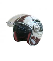 Мотошолом відкритий Beon B-108A ABS SUPER SPORT SHINY CREAM/RED (глянець кремовий/червоний), розмір XXL