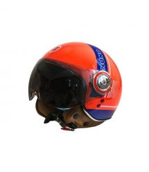 Мотошолом відкритий Beon B-110B CIRCLE SHINY ORANGE/WHITE/BLUE (глянець помаранчевий/білий/синій), розмір L