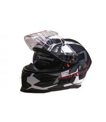 Мотошолом інтеграл Beon R MATT TITAN (матовий білий/чорний) розмір ХL