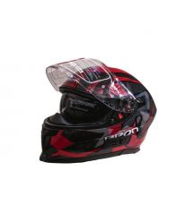 Мотошолом інтеграл Beon R SHINY GREY (глянець сірий/червоний) розмір ХL