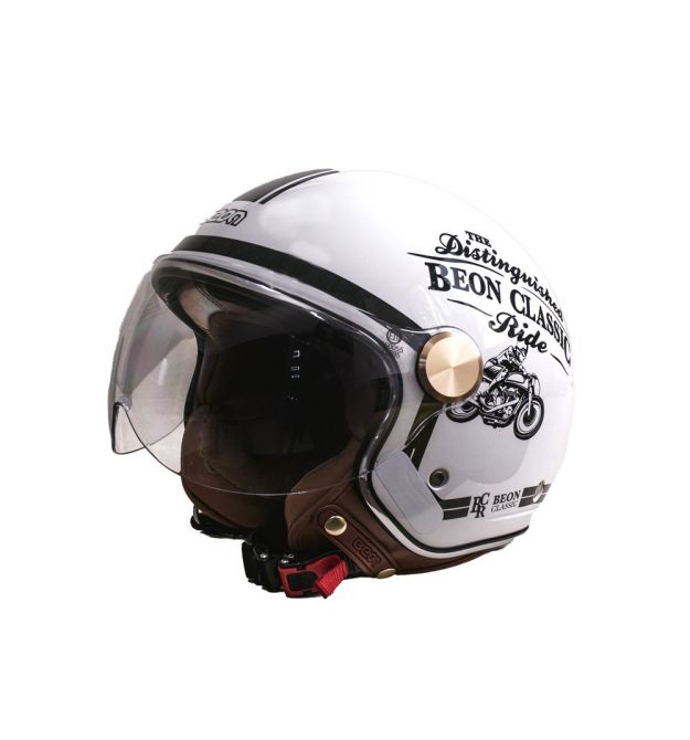 Мотошолом відкритий Beon B-120 202 SHINY LIGHT GREY (глянець світло-сірий), розмір XL