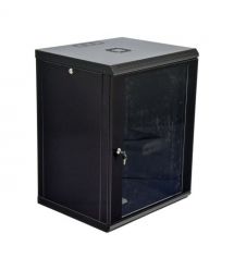 Шафа серверна SteelNet 15U 600 x 500 для мережевого обладнання (скло, чорний)