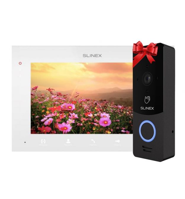 Відеодомофон Slinex SQ-07MTHD white + Відеопанель 2 Мп Slinex ML-20HD black Відеодомофон Slinex SQ-07MTHD white + Відеопанель 2 Мп Slinex ML-20HD black