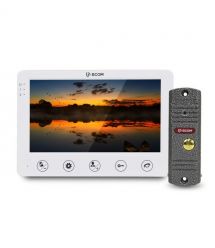 Комплект відеодомофона BCOM BD-710S Kit: відеодомофон 7" white та відеопанель silver