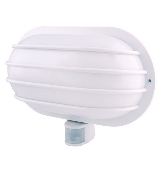 Світильник настінний з датчиком руху e.sensor.lum.69.e27.white (білий) 180°, IP44