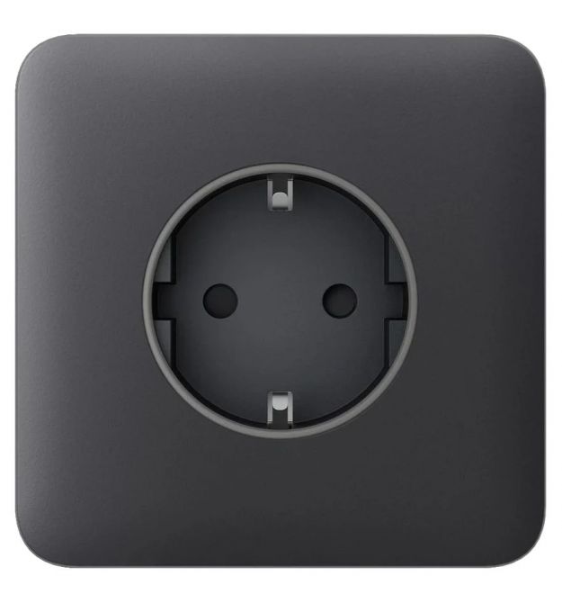 Передня панель для вбудованої розетки Ajax SoloCover (basic) [type F] Graphite