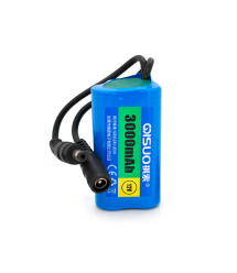 Акумуляторна батарея літієва QiSuo 12V 3A з елементами Li-ion 18650, DC5.5x2.1, (37x37x67mm)