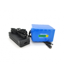 Акумуляторна батарея літієва QiSuo 24V 18A з елементами Li-ion 18650 + зарядний пристрій 25.2V3A, DC5.5x2.1, (120x110x67mm)
