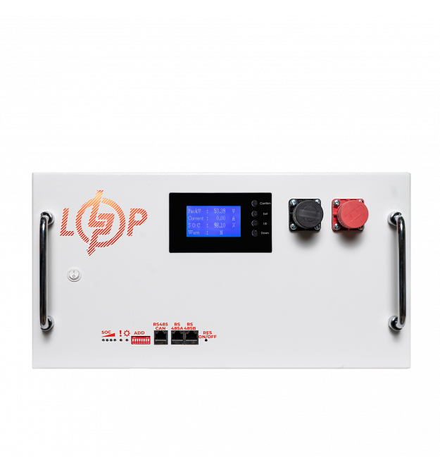 Аккумулятор LP LiFePO4 51,2V - 230 Ah (11776Wh) (BMS SP 200A/100А) RM RS485/CAN LCD WH
