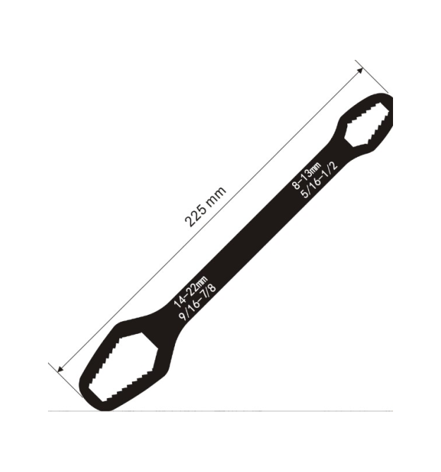 Універсальний ключ Torx 8-22 мм, регульований ключ, що самозатягується, з подвійною головкою, гайковий ключ, Black