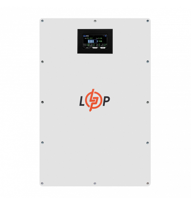 Акумулятор LP LiFePO4 51,2V - 100 Ah (5120Wh) (BMS 100A/50А) метал LCD Smart RS485/CAN JK настінний