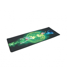 Килимок 300*800 тканинний Rick and Morty з боковою прошивкою, товщина 3 мм, колір Black - Green, Пакет
