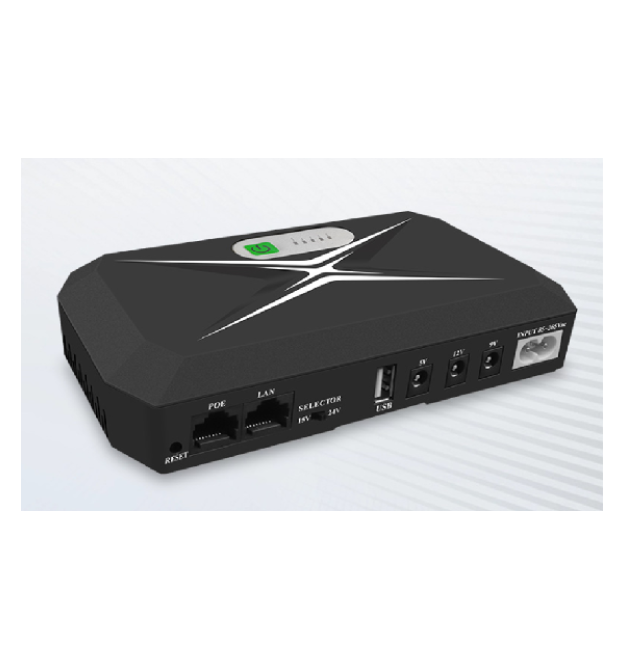ДБЖ UPS-60W DCP-60W-20 для роутерів - комутаторів - PON - POE-430(15-24V), 5 - 9 - 12V, 20800мAh(8*2600MAh), USB 3.0, Black, BOX