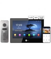 Комплект видеодомофона Neolight ALPHA Hybrid Black + PRIME FHD Silver с уголком