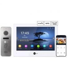 Комплект видеодомофона Neolight ALPHA Hybrid + PRIME FHD Silver с уголком
