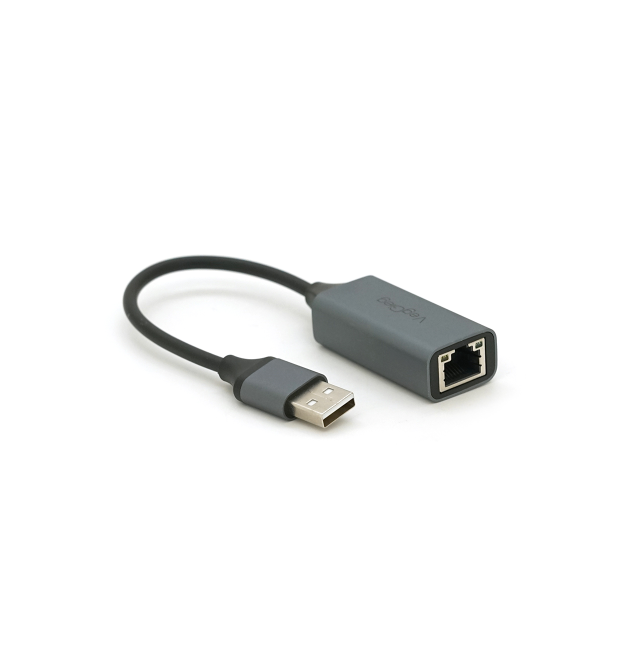 Контролер USB 2.0 to Ethernet VEGGIEG - Мережевий адаптер 10 - 100Mbps з проводом, RTL-8152B, White, Blister-Box