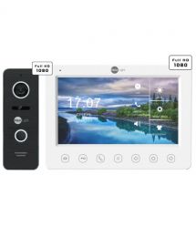 Комплект видеодомофона Neolight KAPPA+ HD WF + PRIME FHD Black с уголком