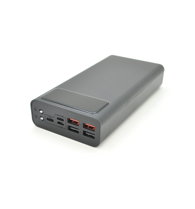 PowerBank XO-PR123 30000mAh, flashlight, Input :5V - 2.5A, 9V - 2A, 12V - 1.5A (Micro,Type-C,Lightning), Output:5V - 3A ,9V - 2A