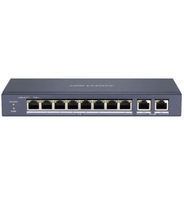 Коммутатор 8 портов неуправляемый Hikvision DS-3E0310P-E/M(B) PoE