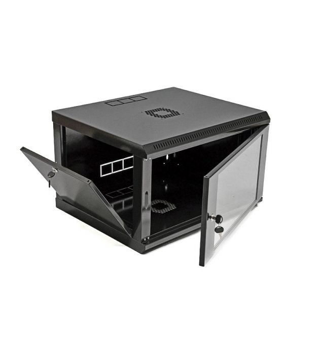 Шкаф 6U, 600х500х373 мм (ШxГxВ), эконом, акриловое стекло, черный