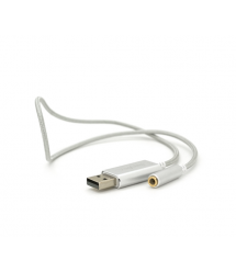 Перехідник для навушників VegGieg V-K202 USB2.0(M)-Jack3.5(F), Silver, Box