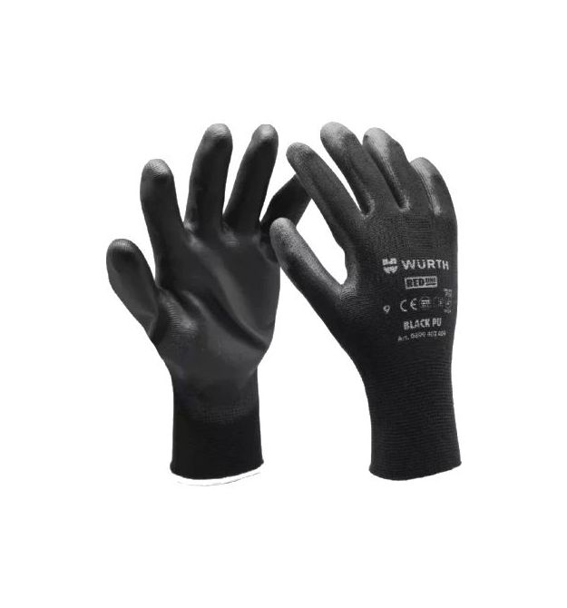 Перчатки монтажные Wurth Black PU р.9