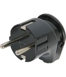 Вилка NA-UEA евро с з/к 16А черная угловая