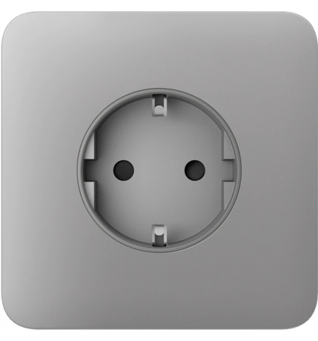 Передняя панель для встроенной розетки Ajax SoloCover (basic) [type F] Fog