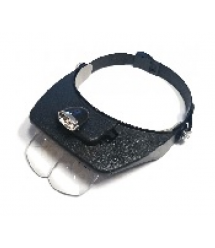 Лупа-окуляри бінокулярна NO.9892B2 c Led підсвічуванням та 5 змінними лінзами, 1,0Х1,5Х2,0Х2,5Х3,5, Вох