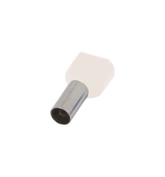 Втулочный наконечник для 2х проводов с изоляцией ТЕ0,5-08 белый (100шт)