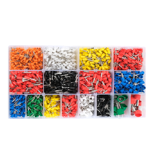 Набір клем - наконечників 2120шт(E0508o+w-200 - 2,E2508bl+r-150 - 2,E1008y+r-150 - 2,E1510r+bl-200 - 2,E7508b+g+y+r+w+bl-100 - 6