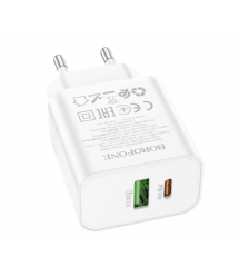 СЗУ BOROFONE BA88A 110-240V, PD20W+Q3.0, USB+ Type-C, White , Blister