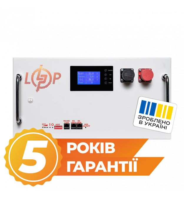 Аккумулятор LP LiFePO4 51,2V - 280 Ah (14336Wh) (BMS SP 200A/100А) RM RS485/CAN LCD WH