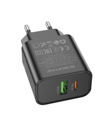 СЗУ BOROFONE BA88A 110-240V, PD20W+Q3.0,USB+Type-C, Black , Blister