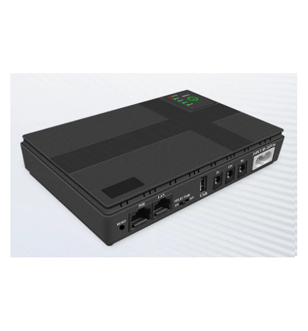 ДБЖ UPS-36W DC1036P-10 для роутерів - комутаторів - PON - POE-430(15-24V), 5 - 9 - 12V, 10400мAh, USB 3.0, Black, BOX