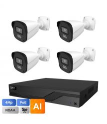 Комплект IP-відеонагляду на 4 камери TVT IP-Video Kit 4x4Mp (B) PoE: 4 циліндричні 4Mp в