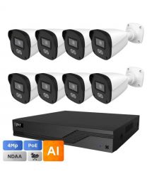 IP-Video-Single Set 8 TVT-Video Kit 8x4MP (B) POE: 8 цилиндрический 4 Мп в