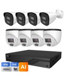 IP IP-Viose Square для 8 TVT-Video Kit 8x4MP (T-B) POE: 4 цилиндрический 4 Мп в